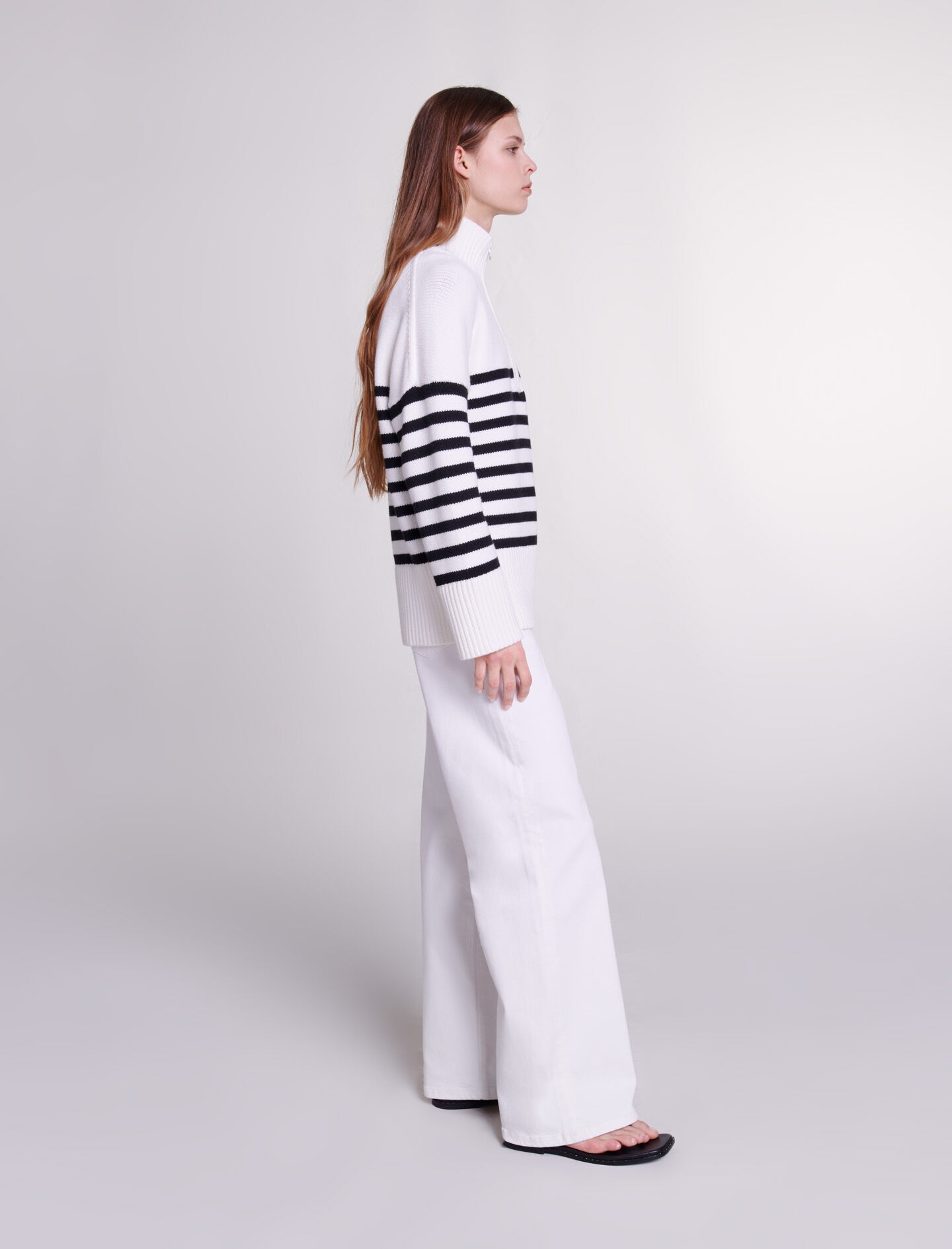 Breton jumper with zip collar - 4