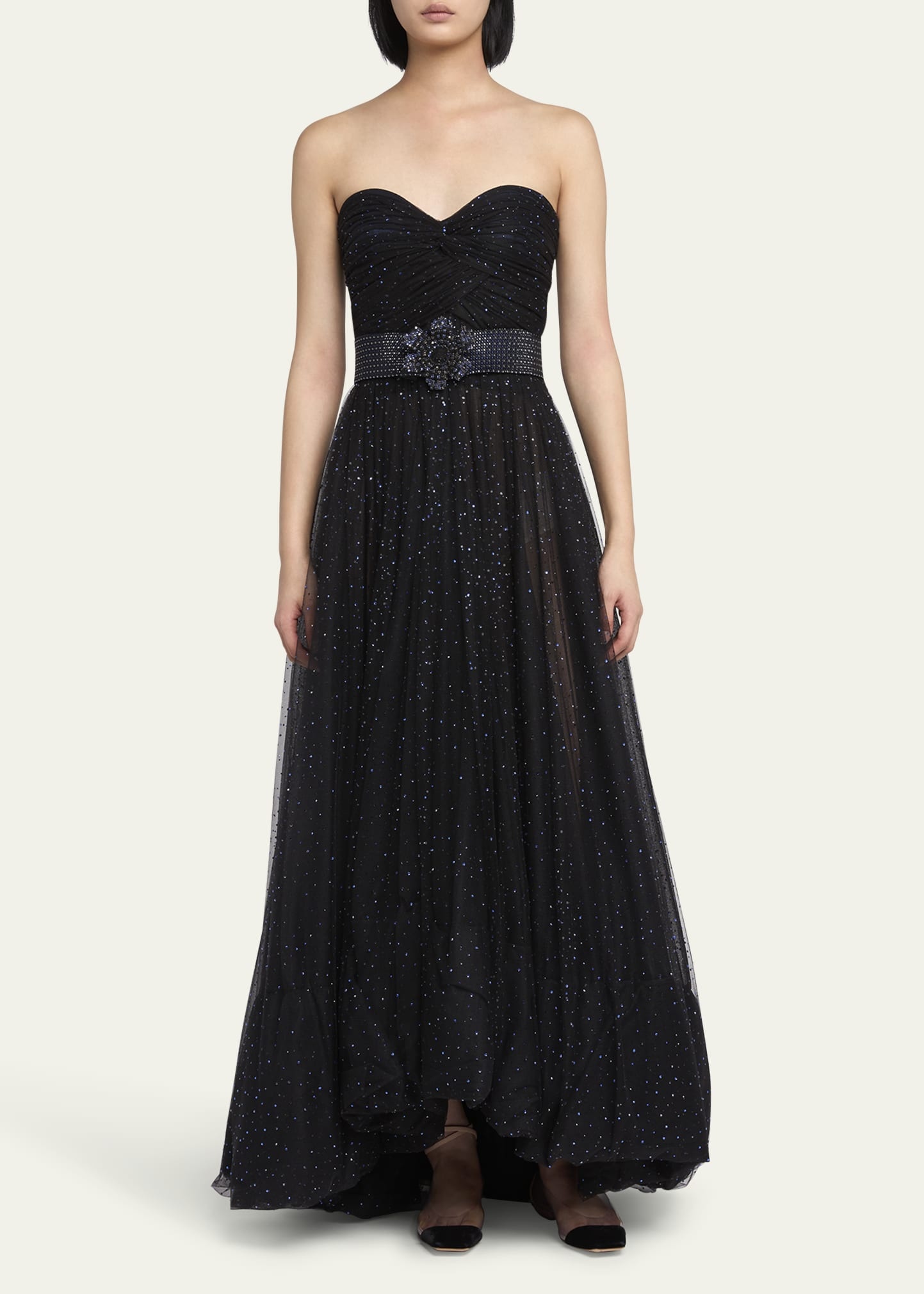Strapless Embellished Tulle Gown - 2