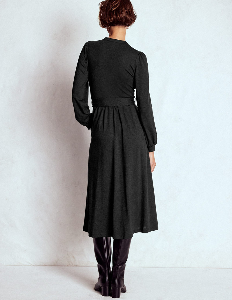 Naomi Long Sleeve Jersey Dress-Black 5