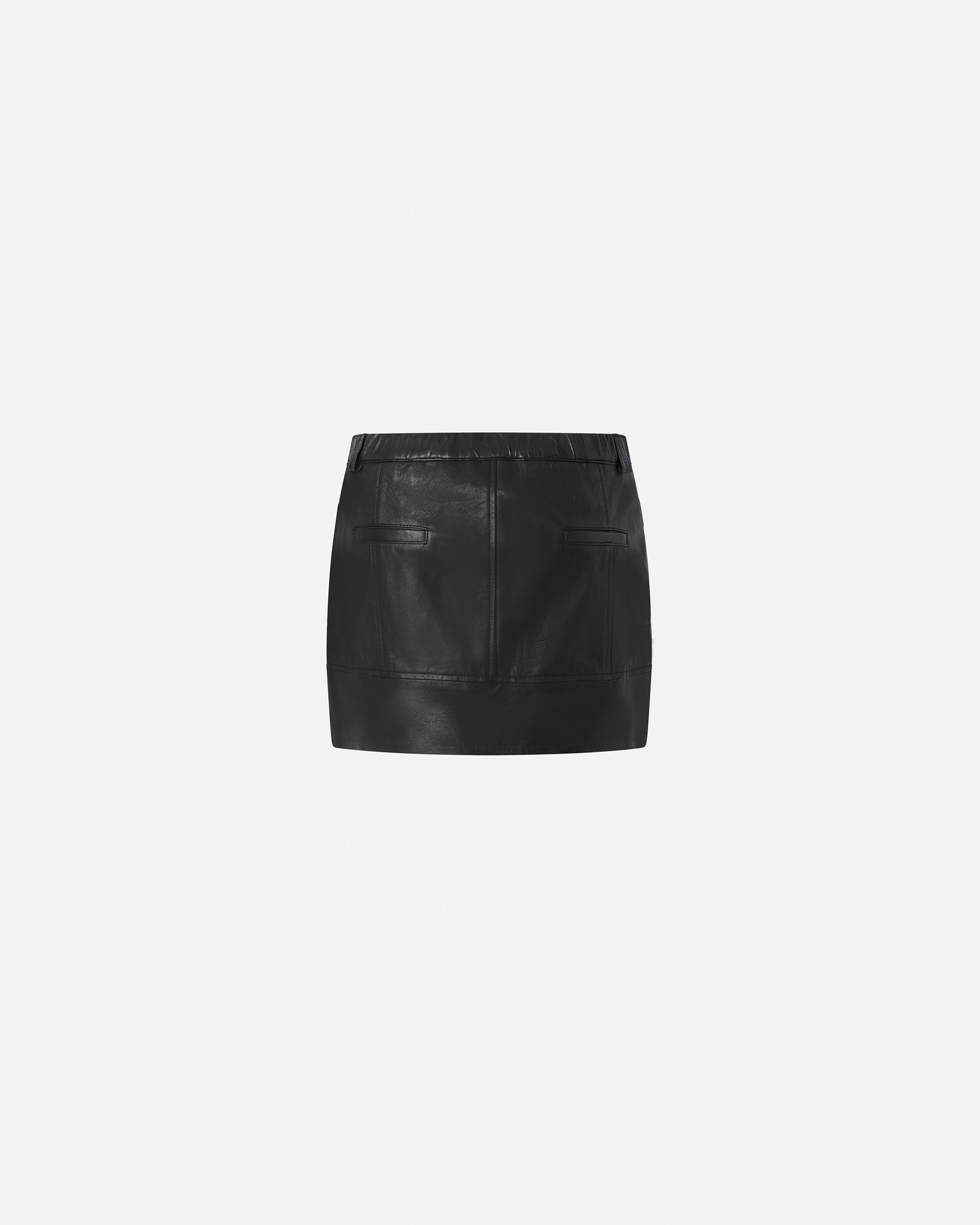 LEATHER MINI SKIRT WITH POCKETS - 2