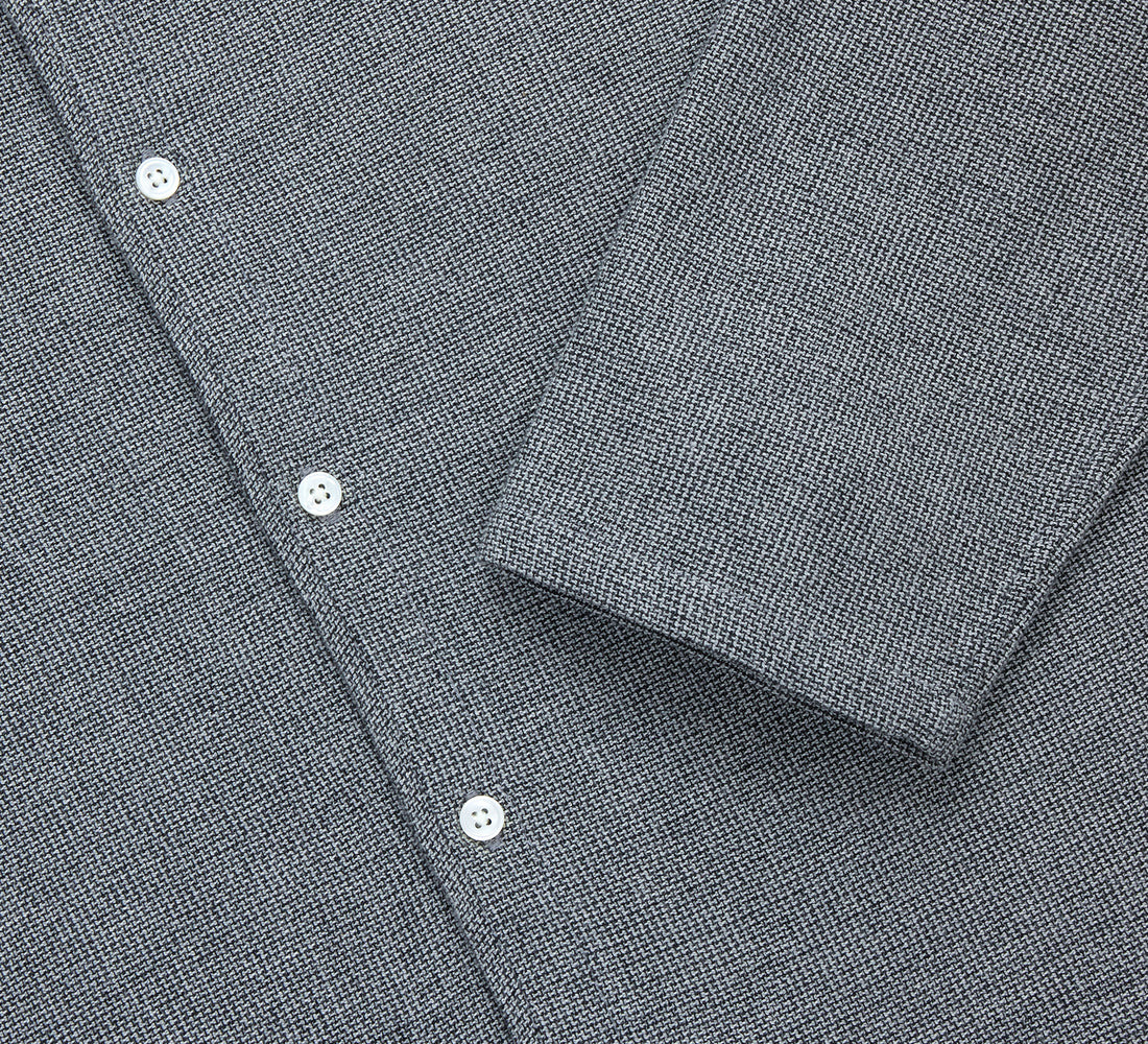 Loop Collar Shirt - Black Marled - 4