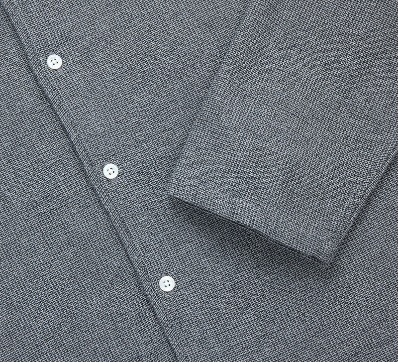 Loop Collar Shirt - Black Marled 4