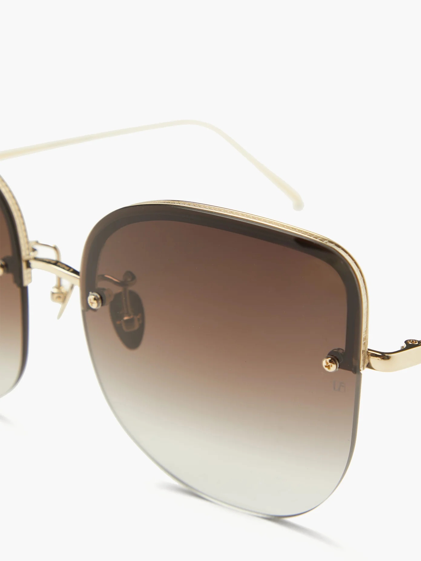 Loni square 22kt gold-plated titanium sunglasses - 2