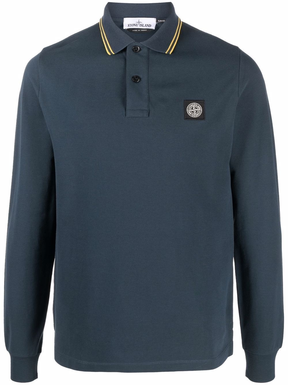 Compass patch long-sleeved polo shirt - 1