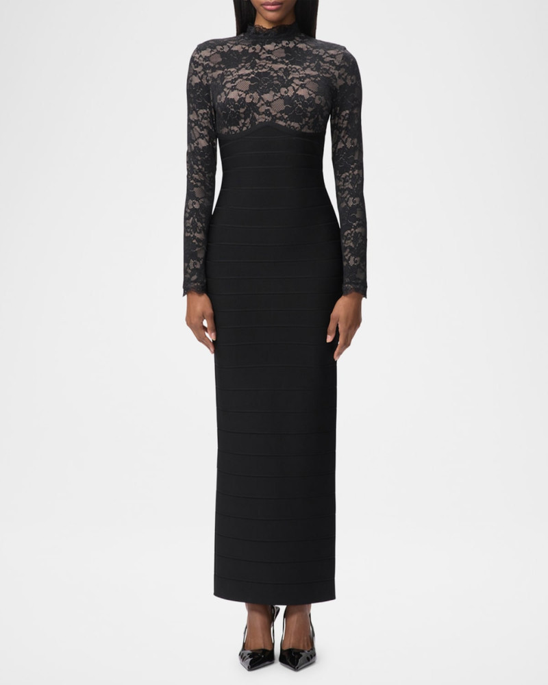 HERVE LEGER The Maisie Lace Bandage Gown outlook