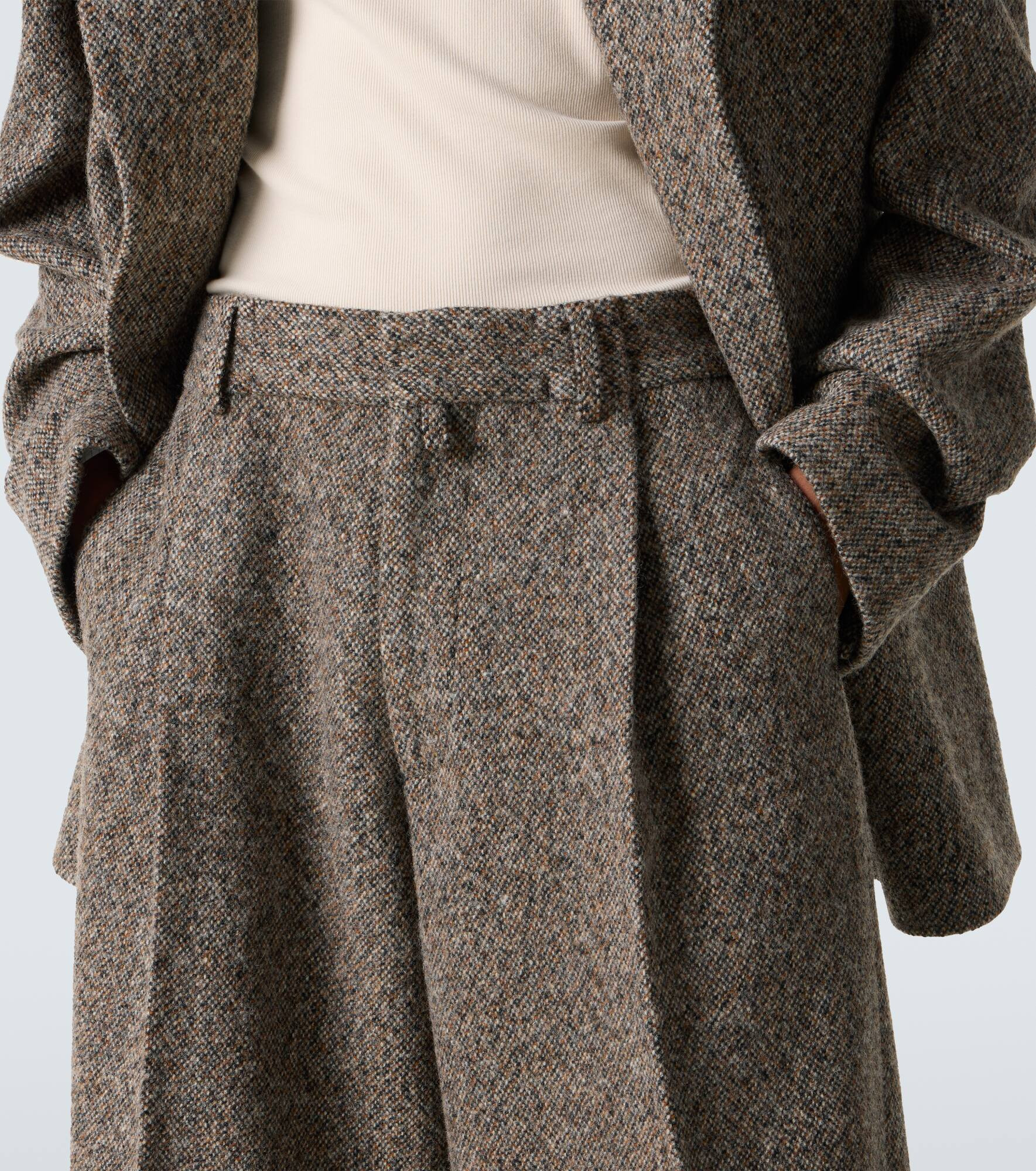 Wool-blend wide-leg pants - 5