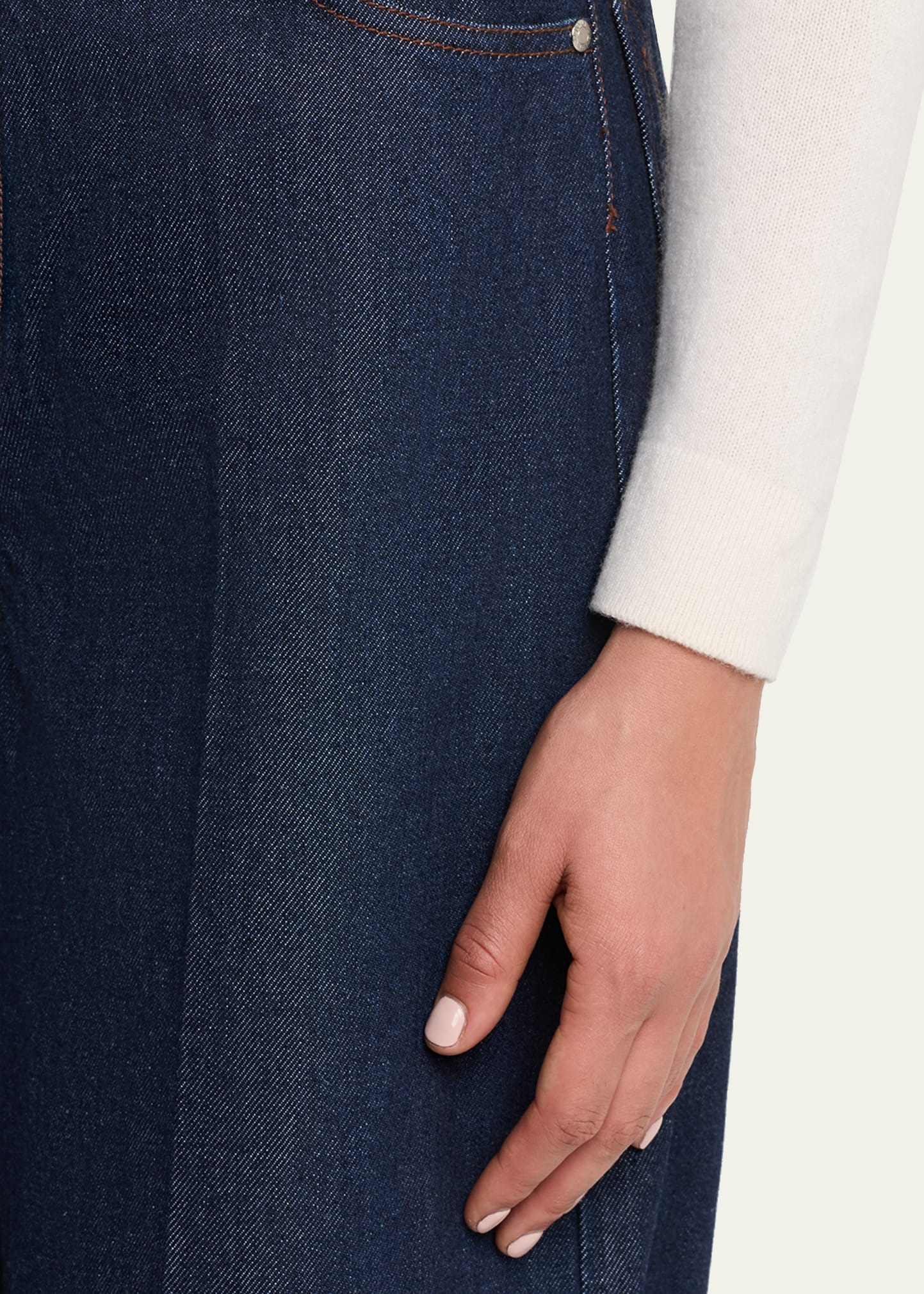 Carmine Wide-Leg Denim Trousers - 5