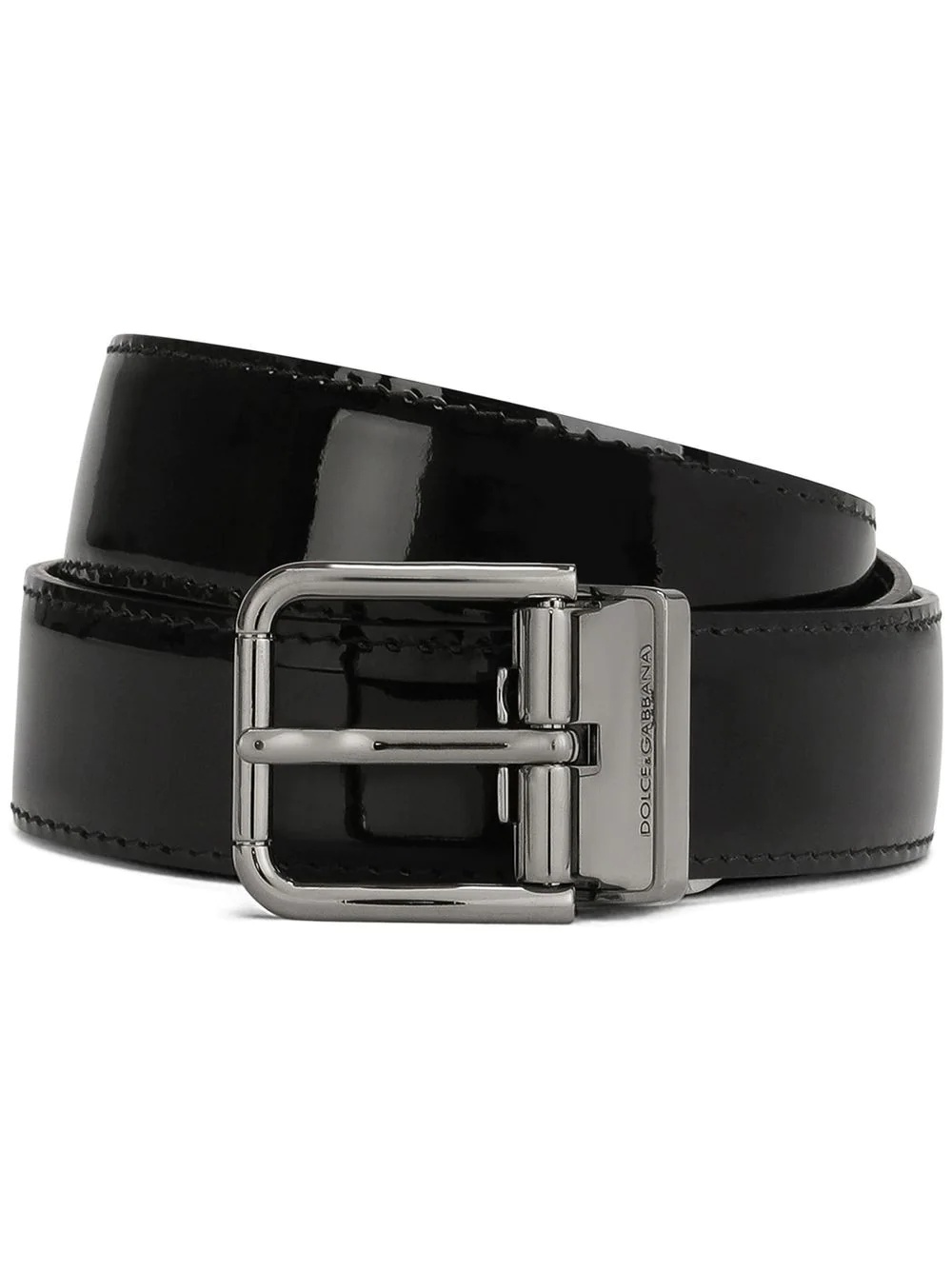 engraved-logo buckle-fastening belt - 1