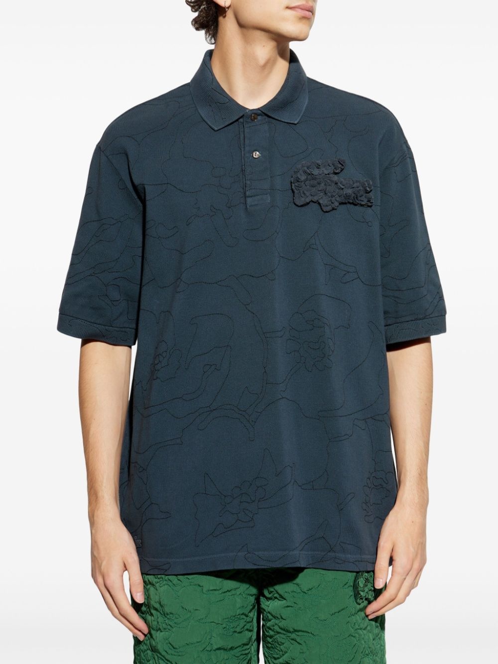 crocodile-appliqué polo shirt - 3