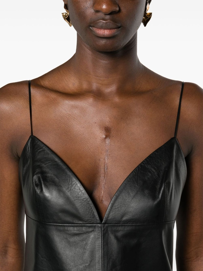 panelled leather tank top 5