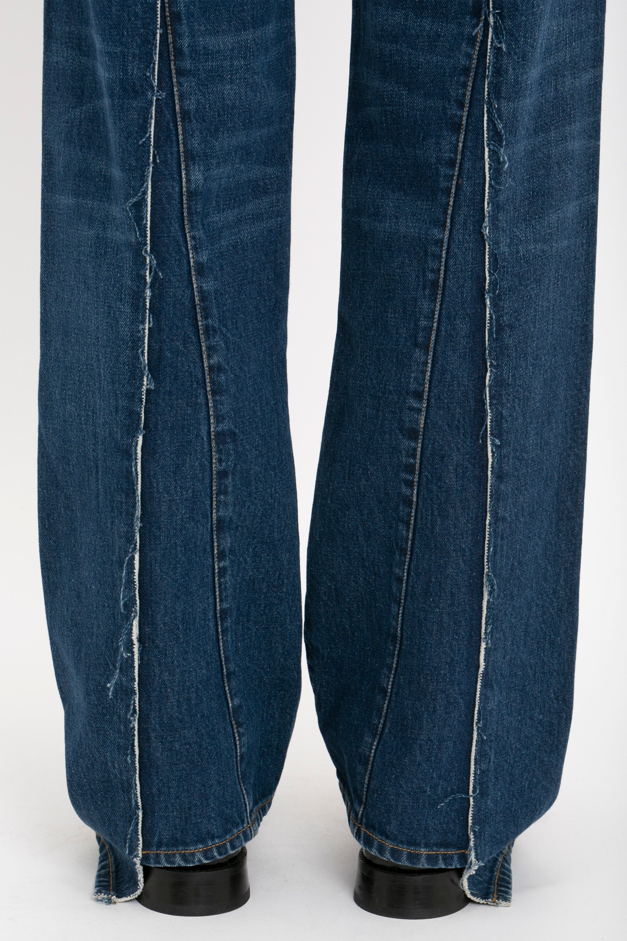 Deconstructed Slim Jean In Dark Vintage Wash - 8
