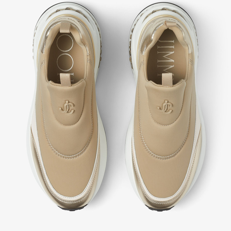 Memphis/F
Stone Neoprene and Champagne Leather Low-Top Trainers 6