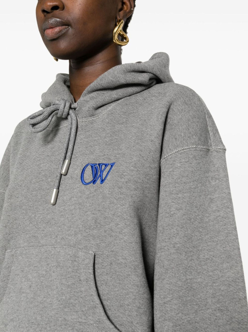 embroidered-logo cotton hoodie 5
