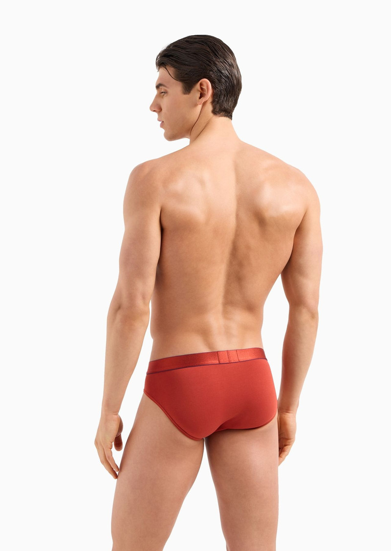 Three-pack of ASV shiny logoband organic-cotton briefs 3