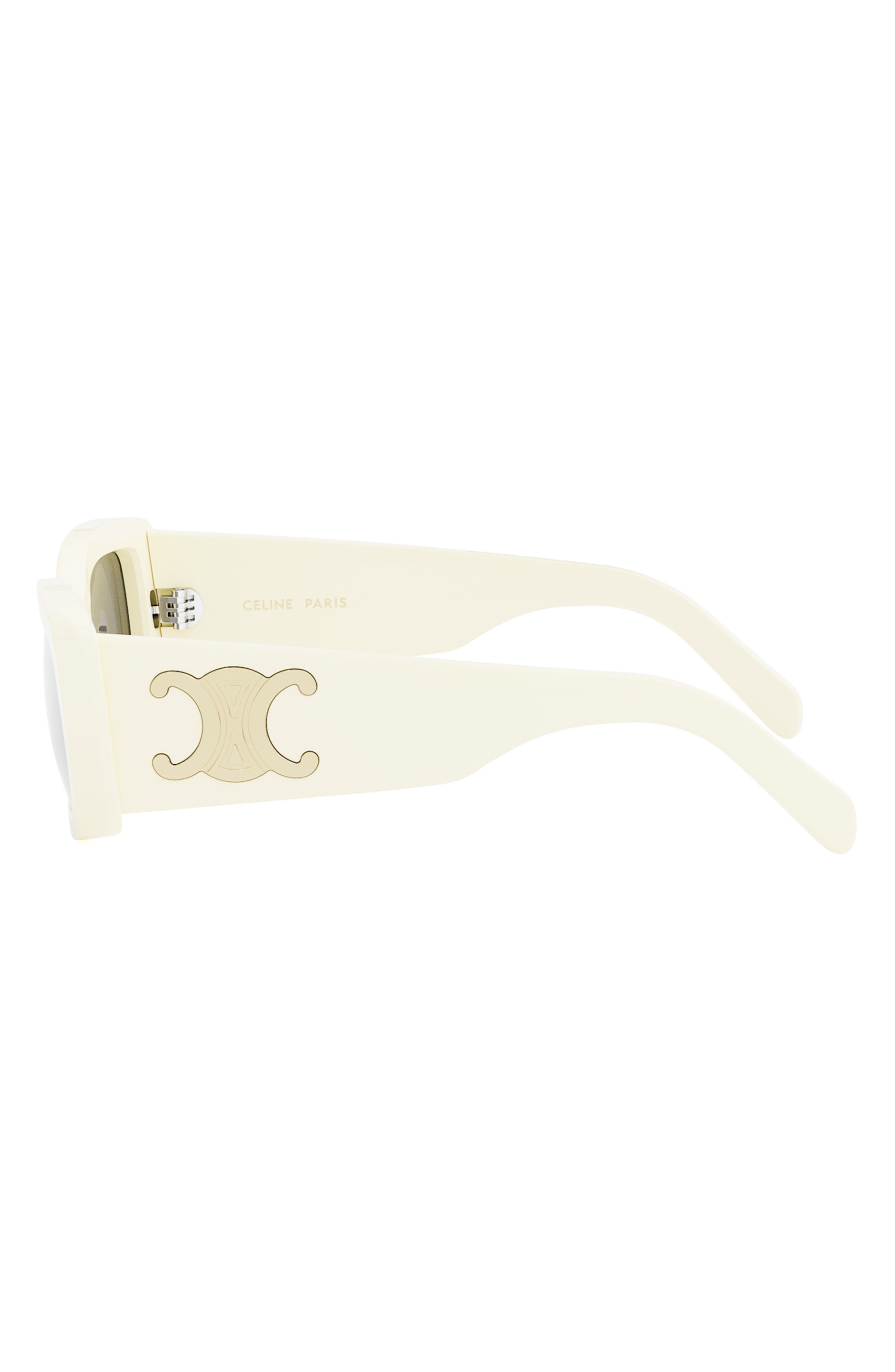 CELINE Triomphe 53mm Rectangular Sunglasses in Ivory /Smoke at Nordstrom - 5