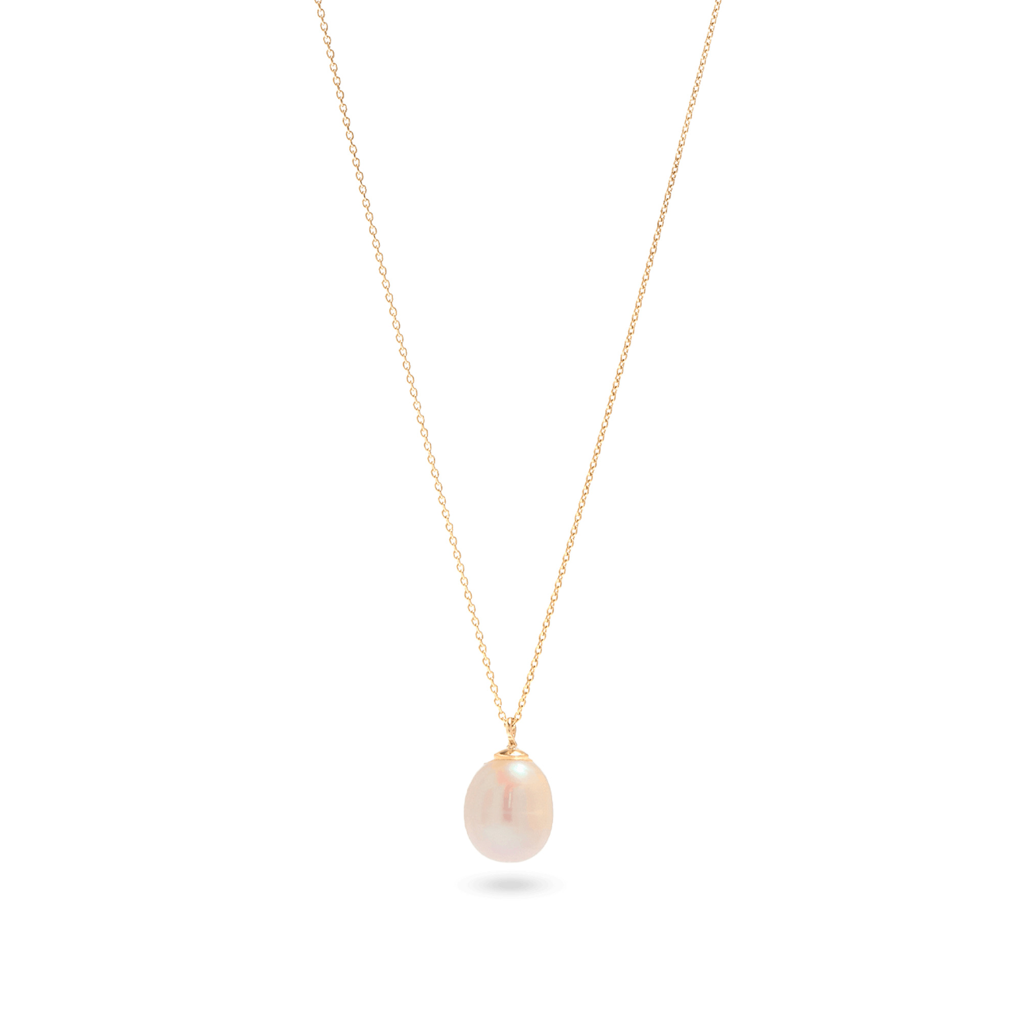 Elliptical Pearl Pendant Necklace - 5