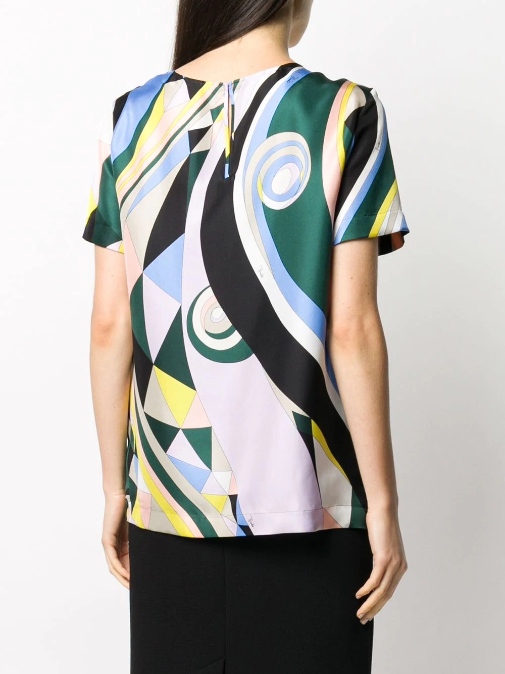 Occhi print silk top - 4