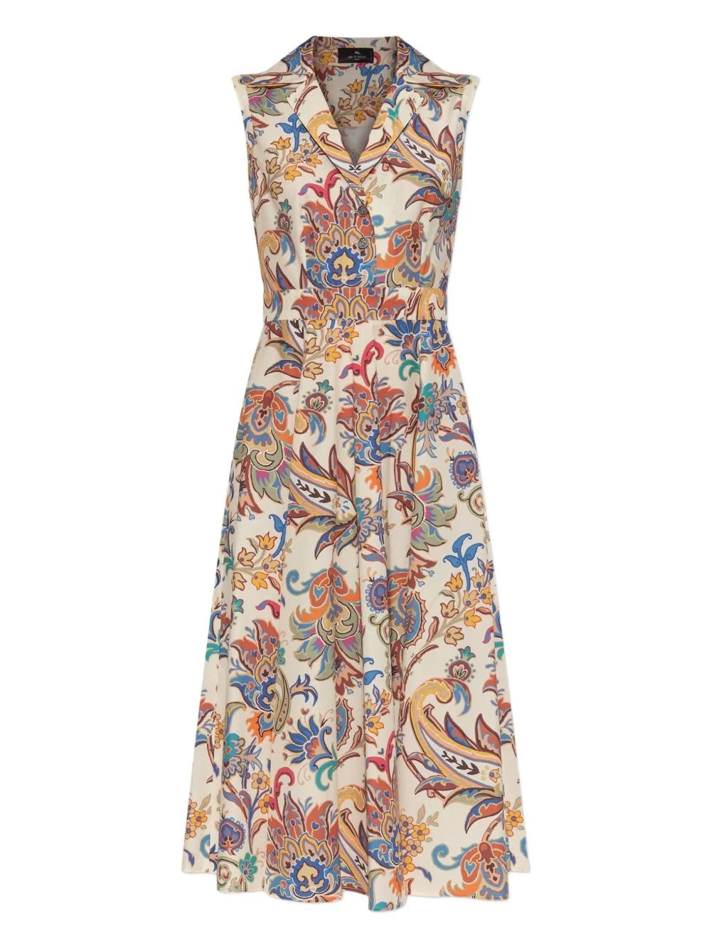 paisley-print collared midi dress - 1