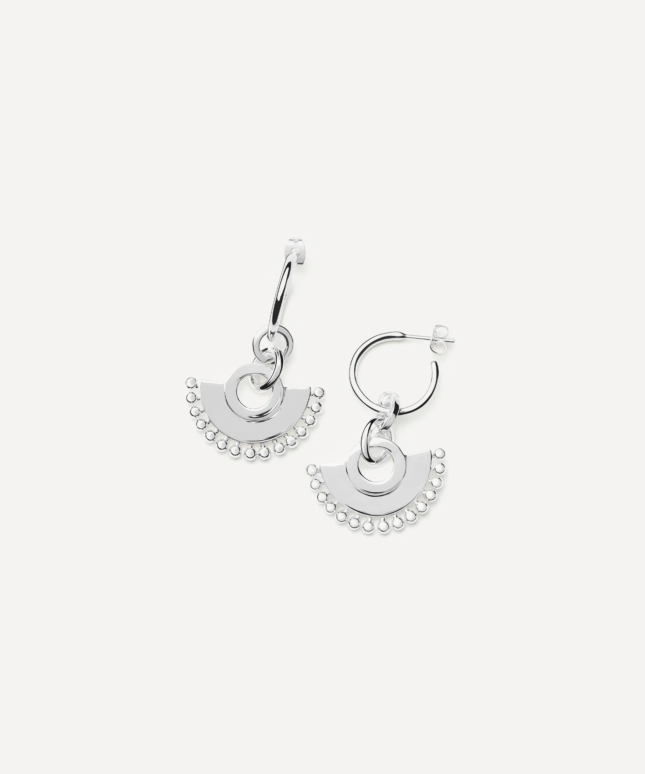Silver-Plated Zenyu Chandelier Hoop Earrings - 1