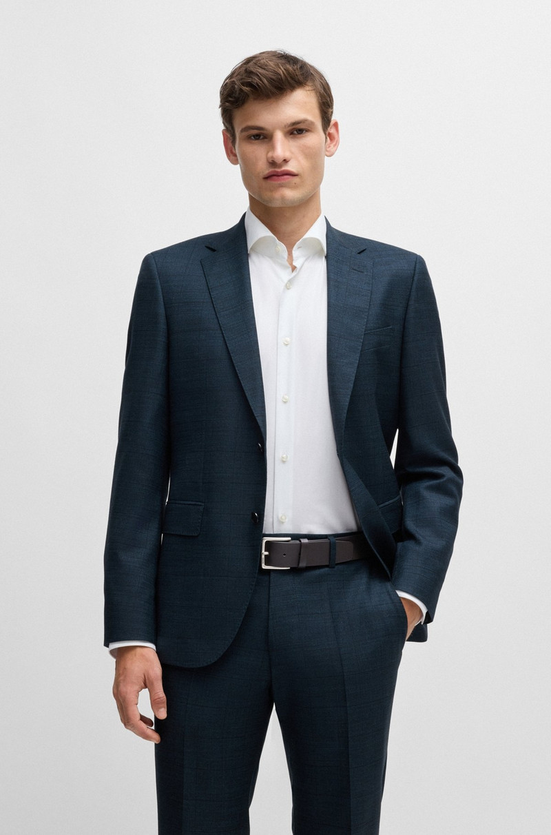 BOSS ITALIAN-LEATHER BELT WITH POLISHED BRANDED BUCKLE outlook