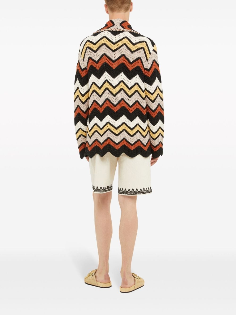 Kaleidoscopic chevron-print cardigan - 4