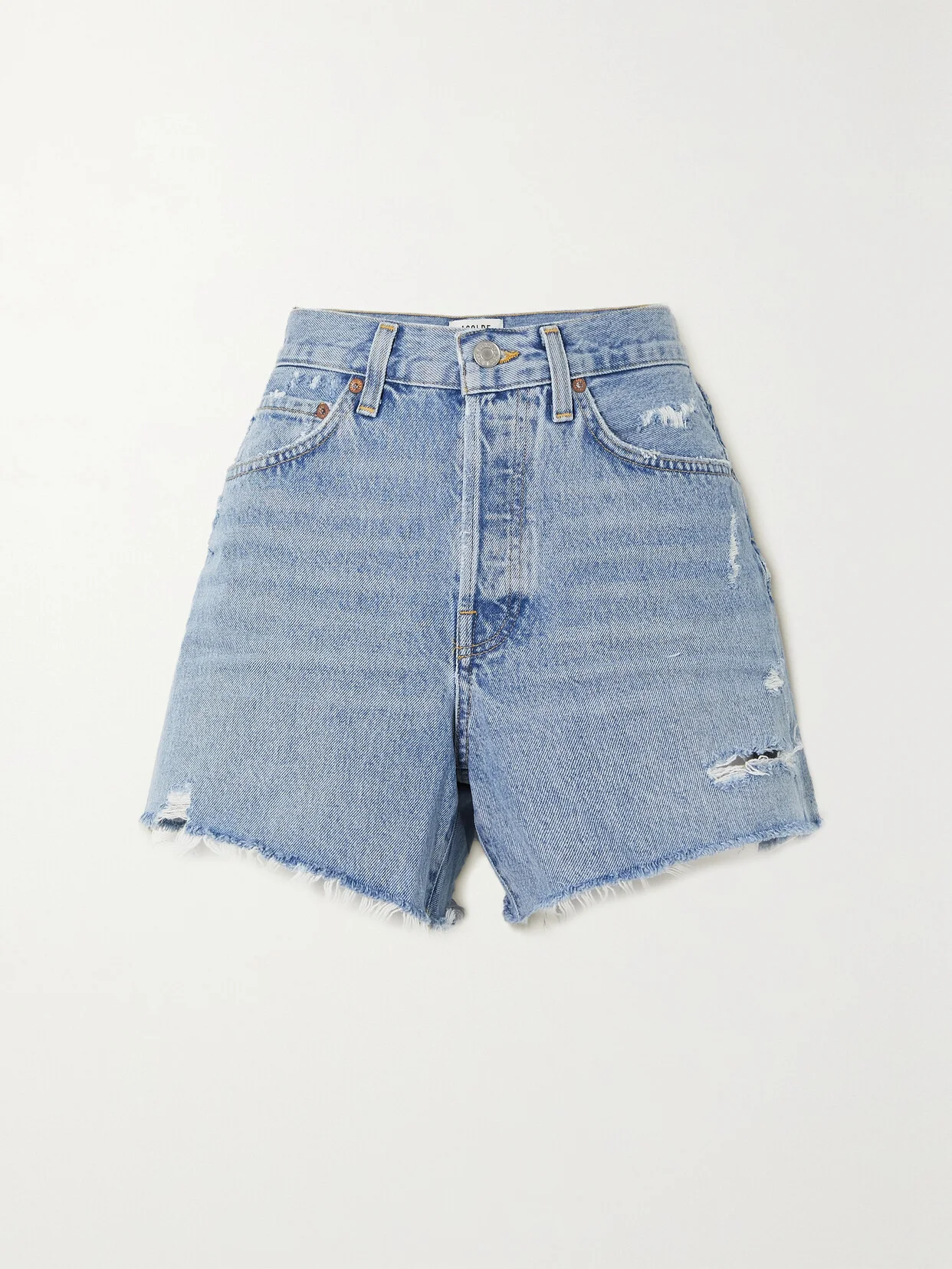 Parker Long Distressed Organic Denim Shorts - 1