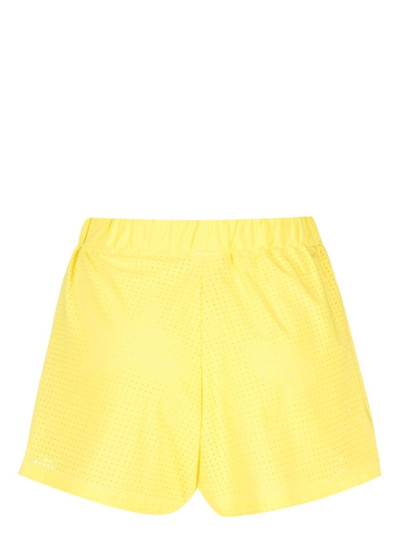 Moschino logo-appliquÃ© mesh shorts outlook