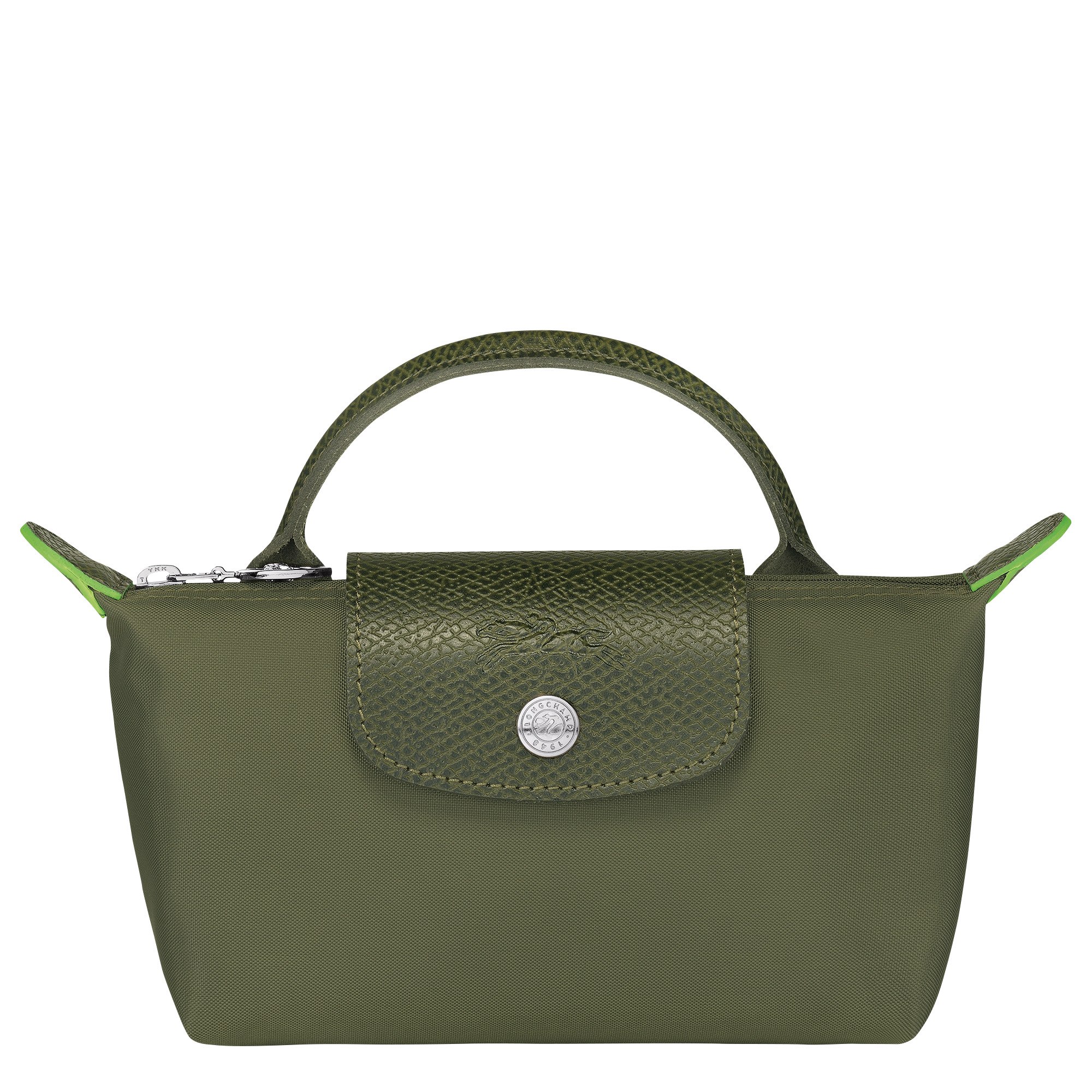 Le Pliage Green Pouch with handle Forest - Recycled canvas - 1