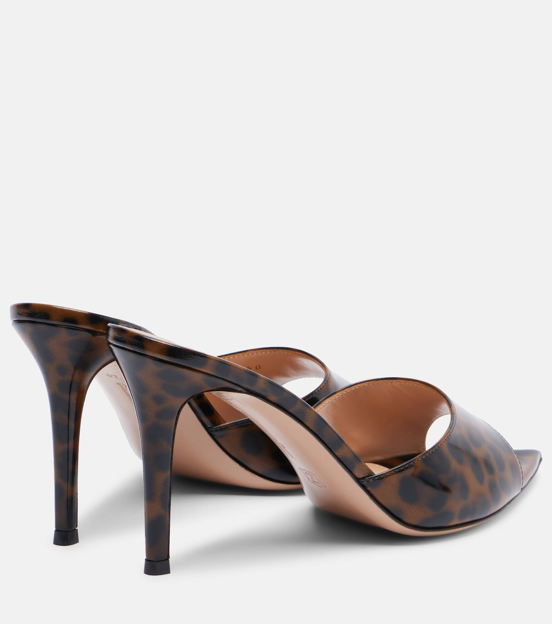 Elle 85 leopard-print patent leather sandals - 2