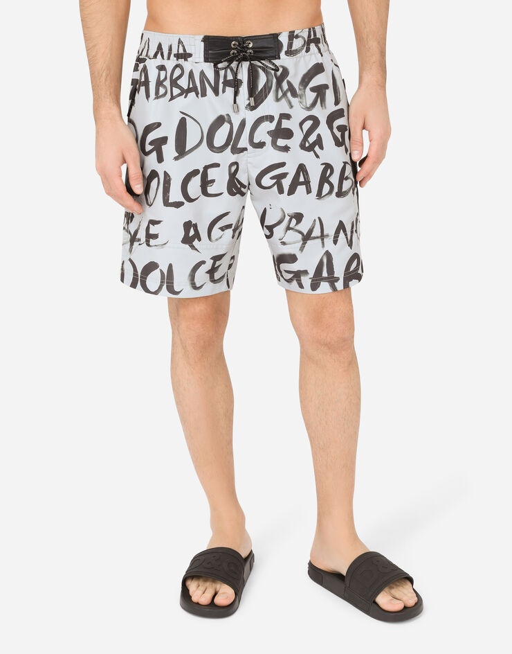 Mid-length swim trunks with Dolce&Gabbana print - 4