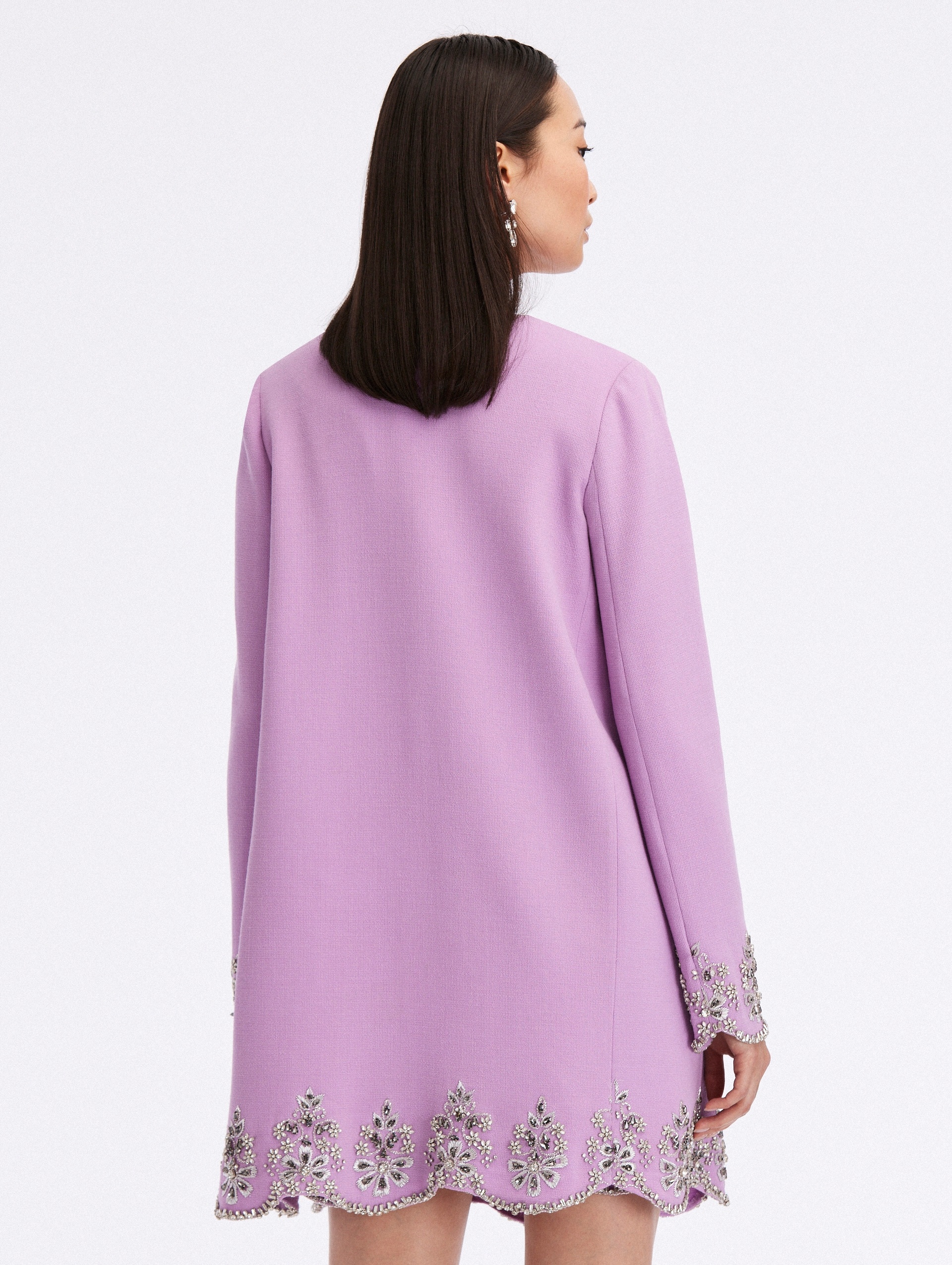 CRYSTAL SCALLOP EMBROIDERED COAT - 2