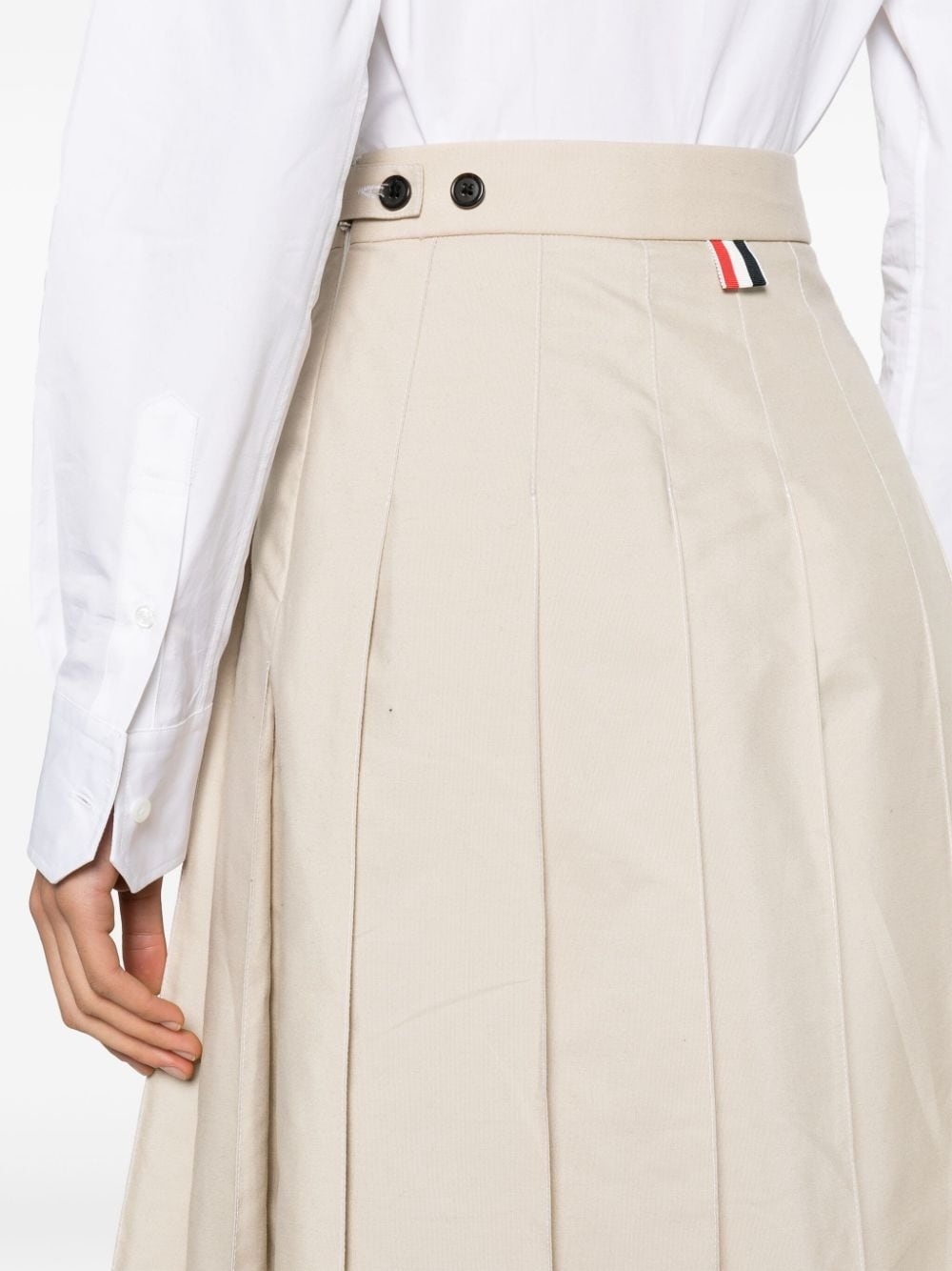 RWB-tab pleated midi skirt - 5