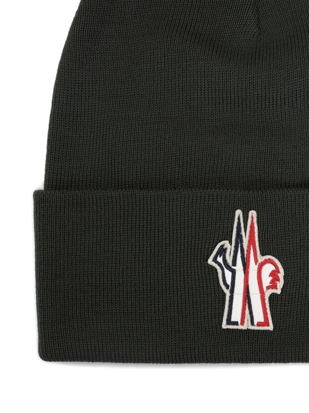 logo-patch wool beanie - 3
