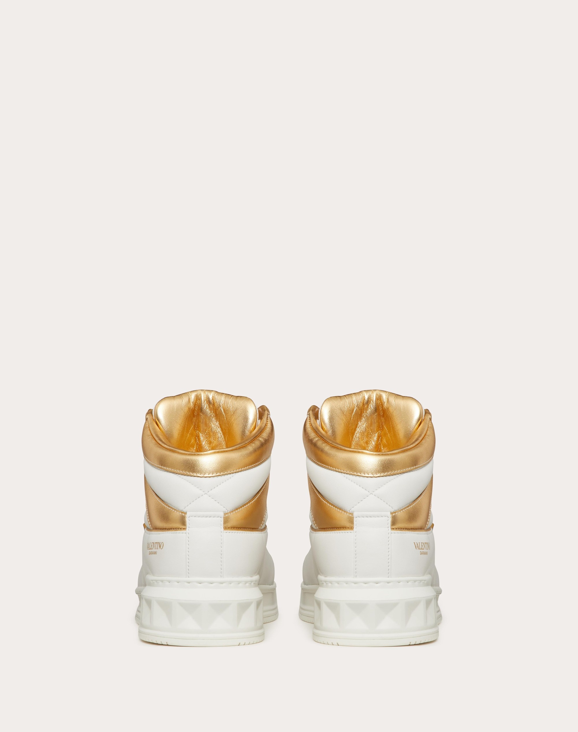 ONE STUD MID-TOP NAPPA SNEAKER WITH METALLIC DETAILS - 3
