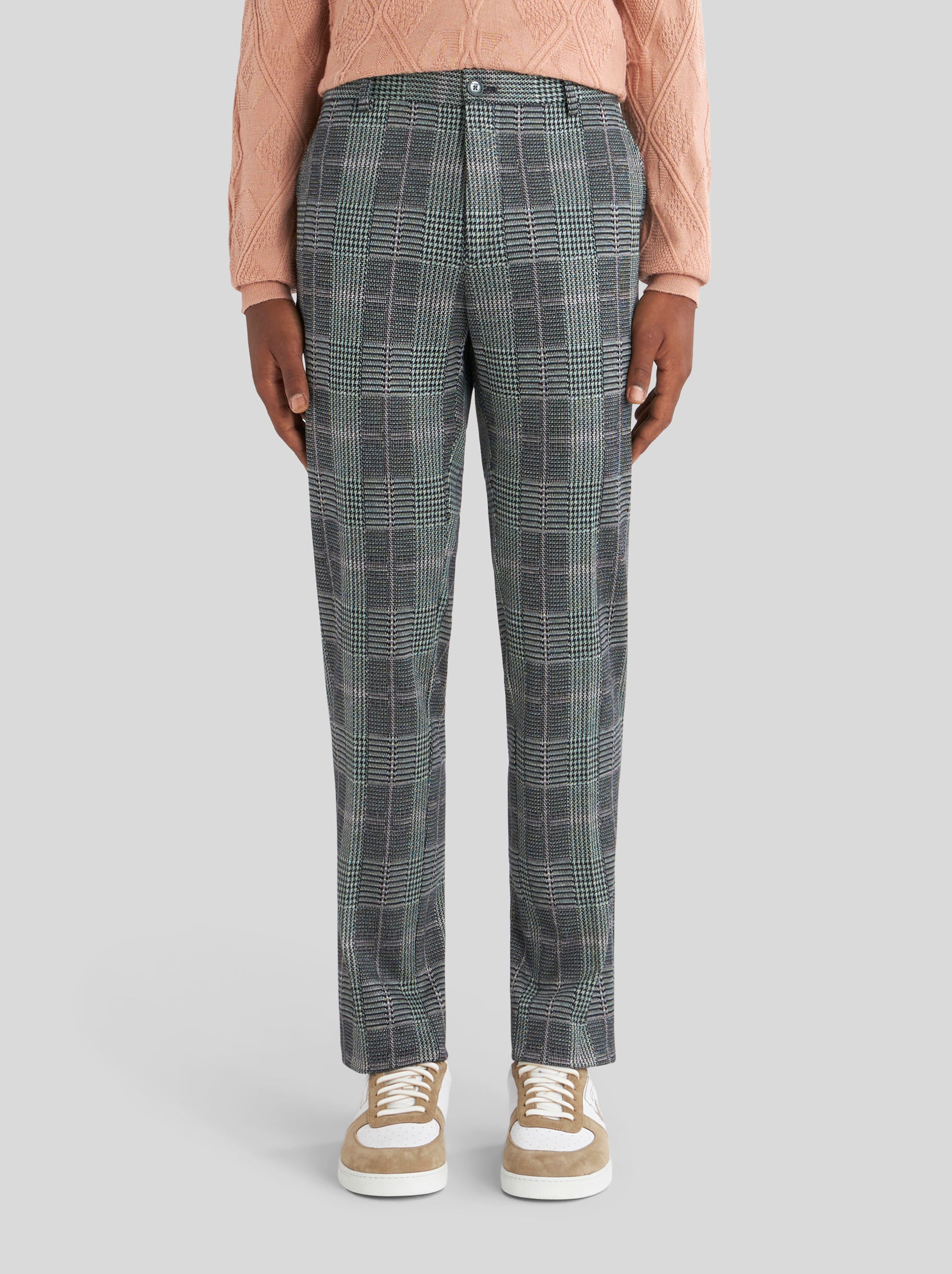 TAILORED CHECK TROUSERS IN JERSEY - 2