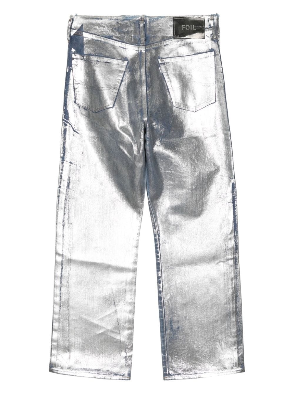 Silver foil-coated jeans - 2
