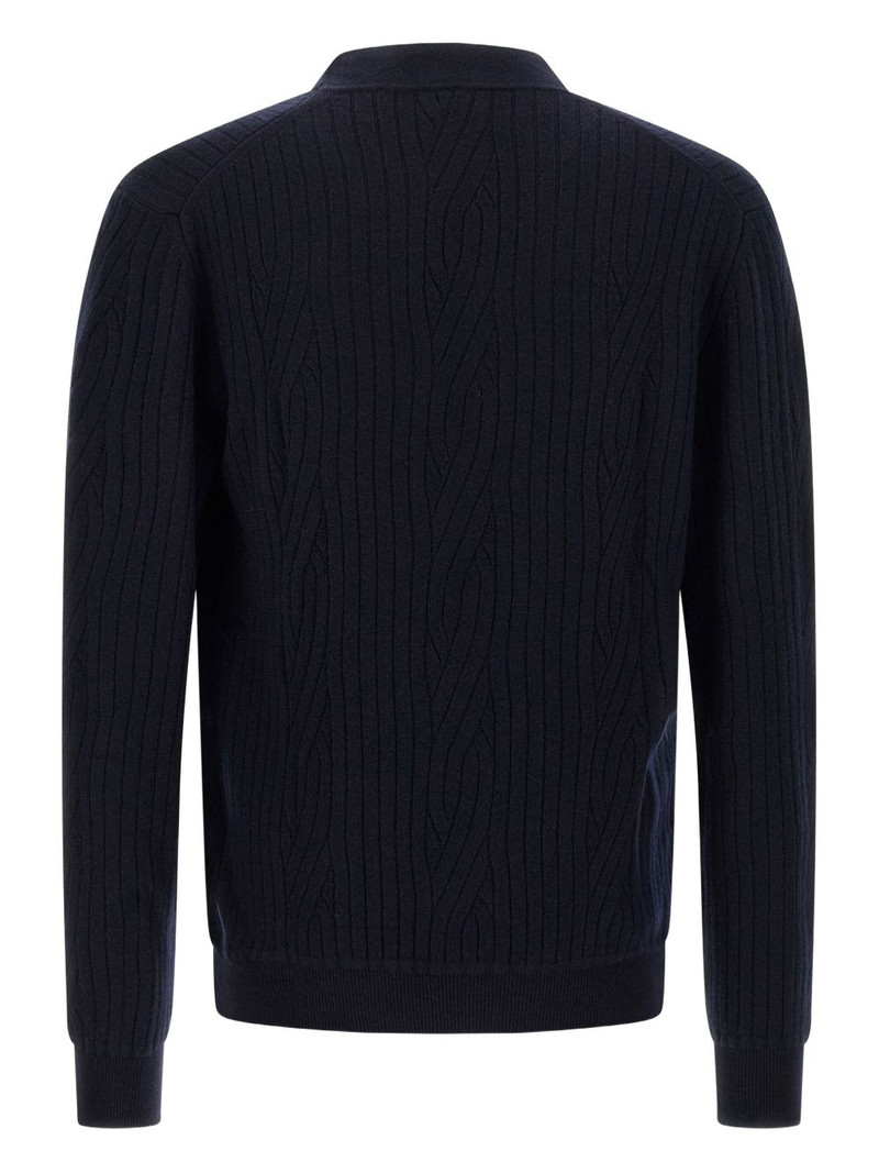 Brioni ribbed braid cardigan outlook