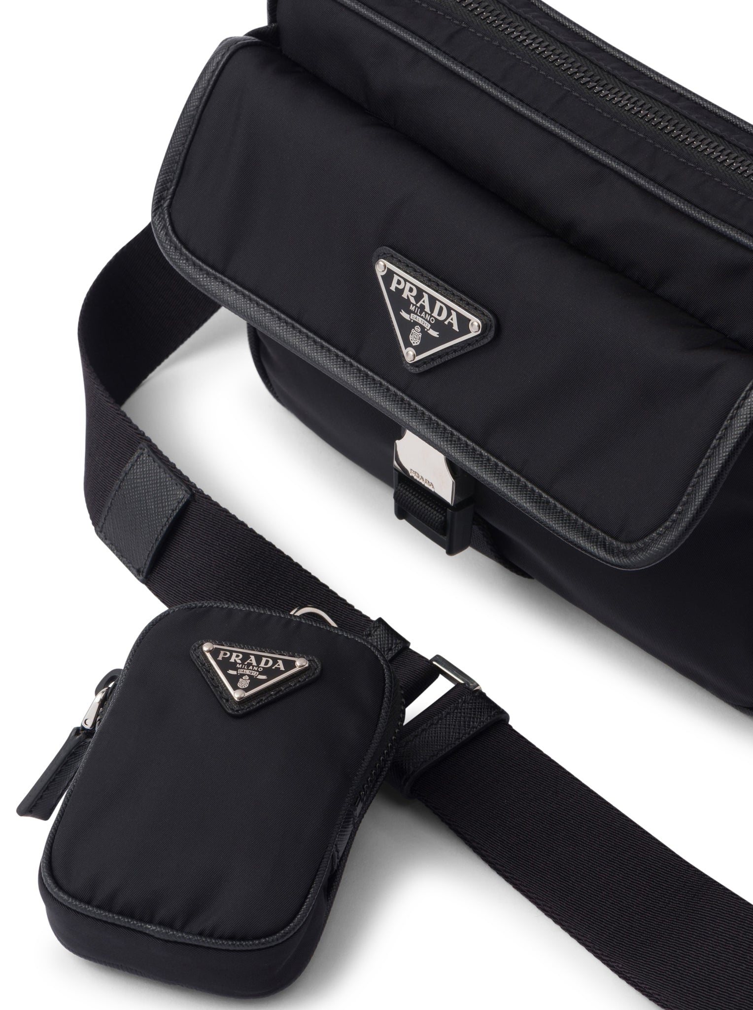 SHOULDER BAG IN RE-NYLON AND SAFFIANO - 7