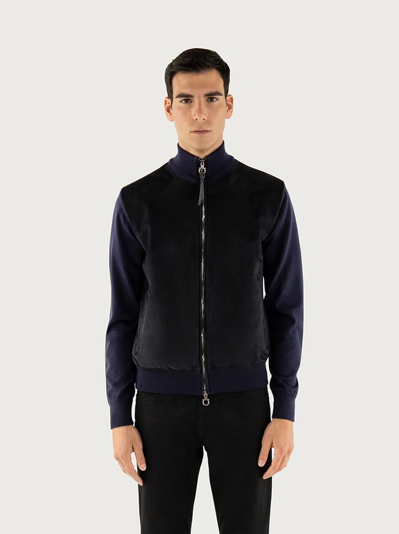 BLOUSON JACKET WITH NAPPA INSERTS 1
