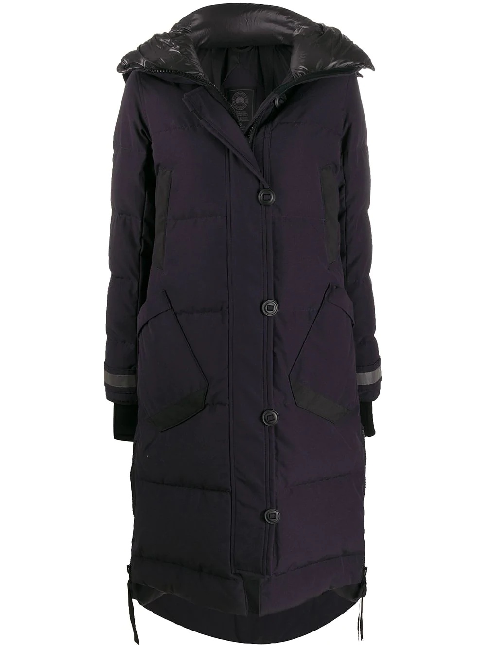 hooded longline puffer jacket - 1