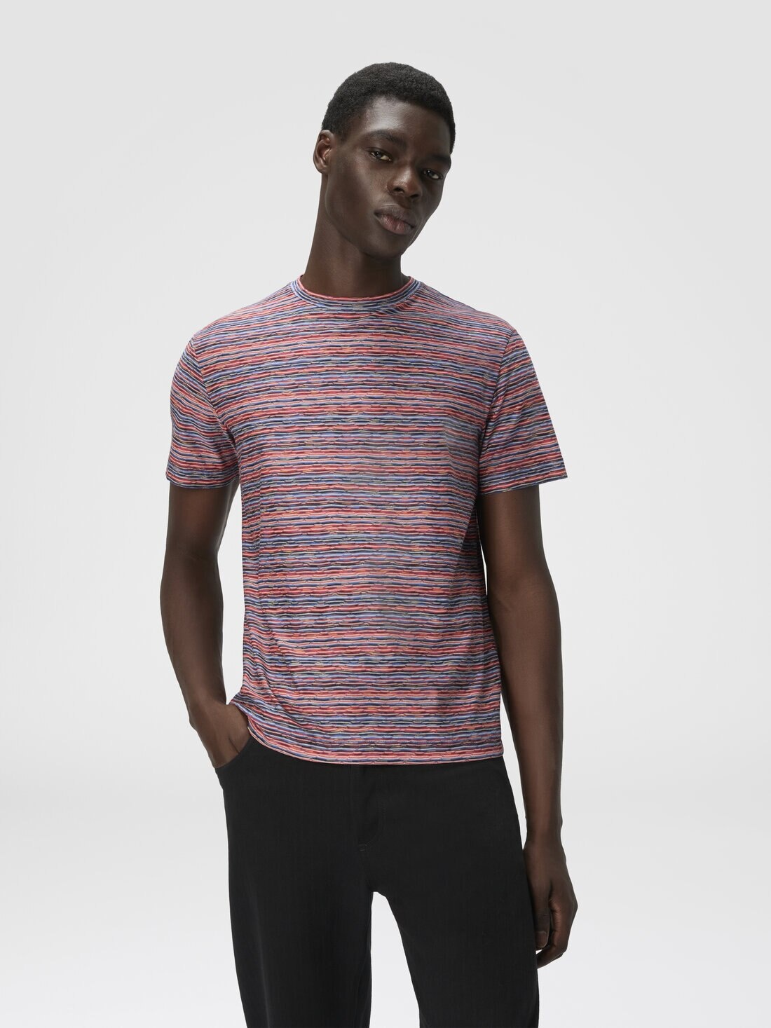 T-Shirt with Flame and Zigzag Pattern - 4