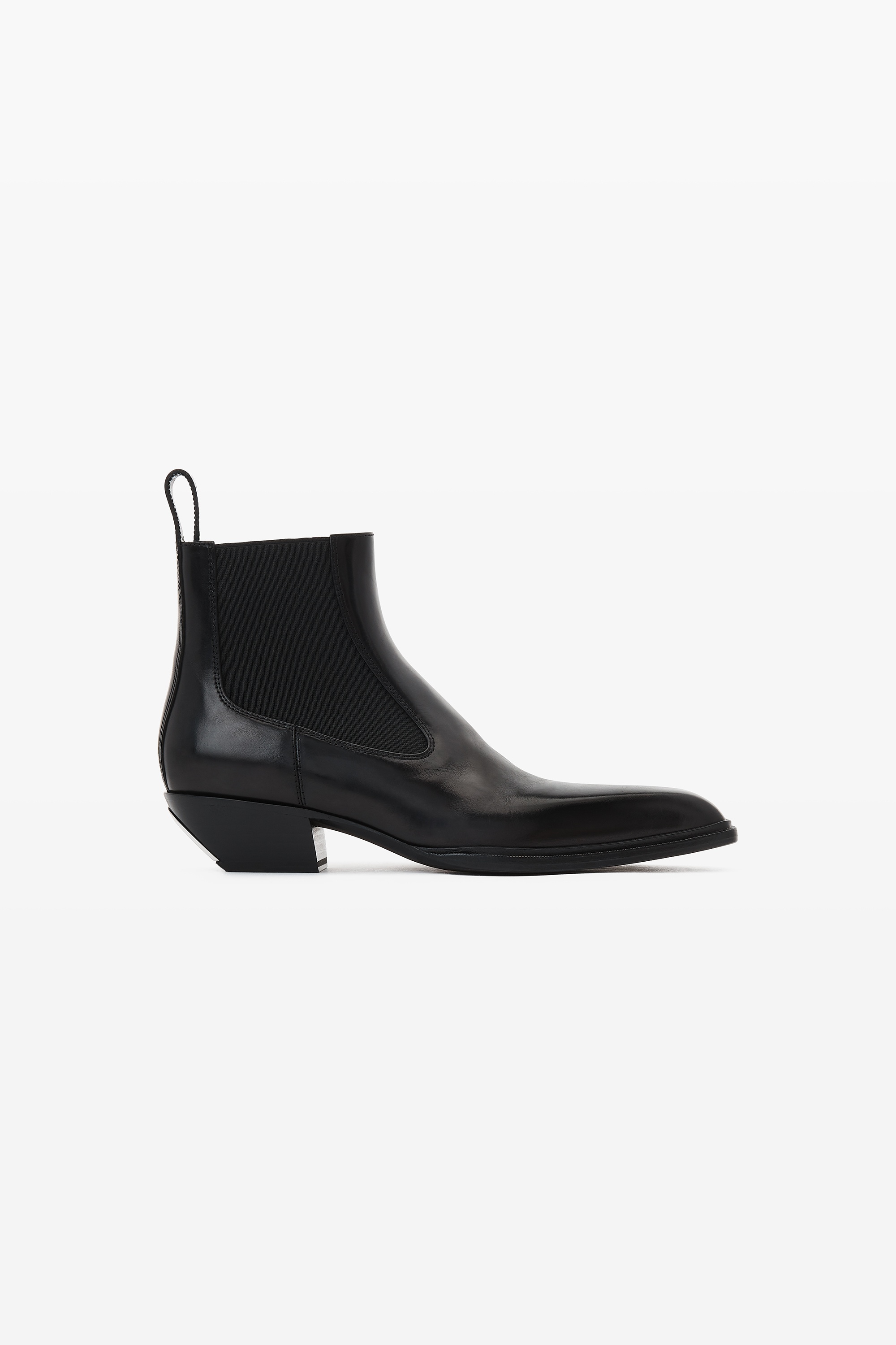 slick smooth leather  ankle boot - 1