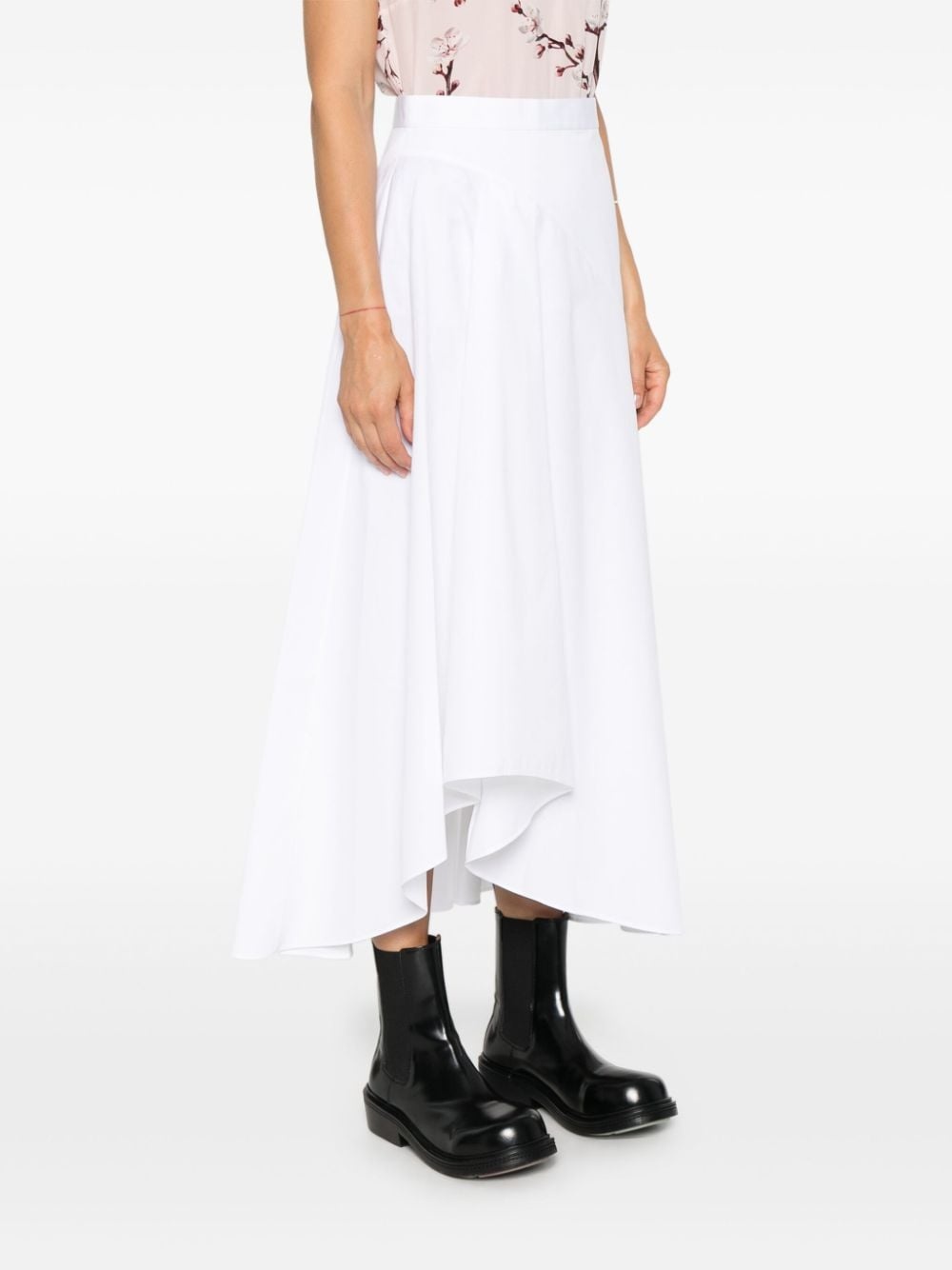 asymmetric flared midi skirt - 3
