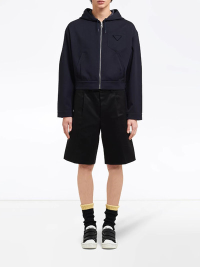 Prada cropped zipped hooded jacket outlook