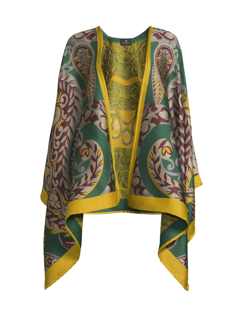 Women's Jacquard Wool-Blend Cape - Stampa F Do Verde 1