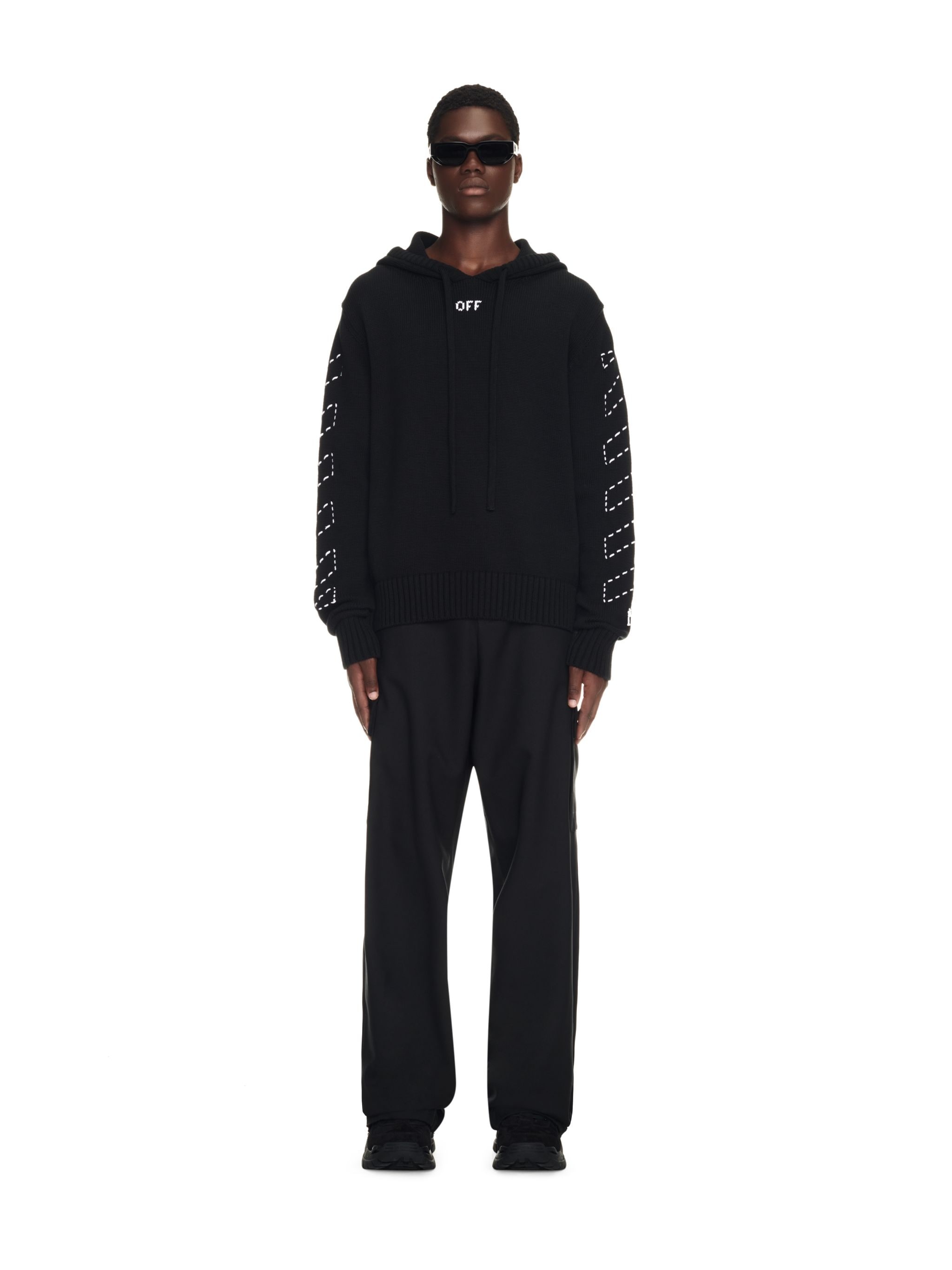 Stitch Arr Diags Knit Hoodie - 2