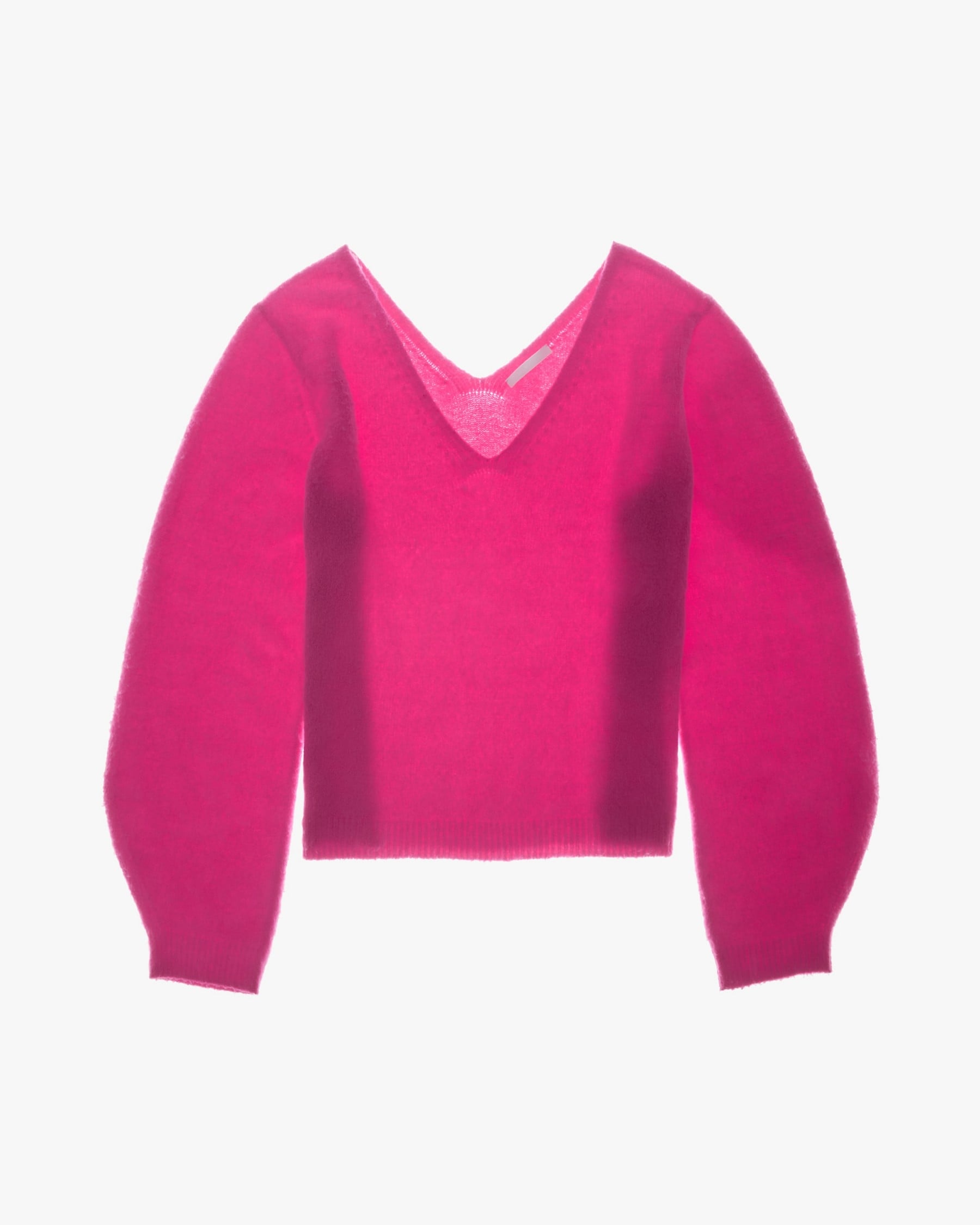 BRUSHED DOUBLE V-NECK SWEATER - 1