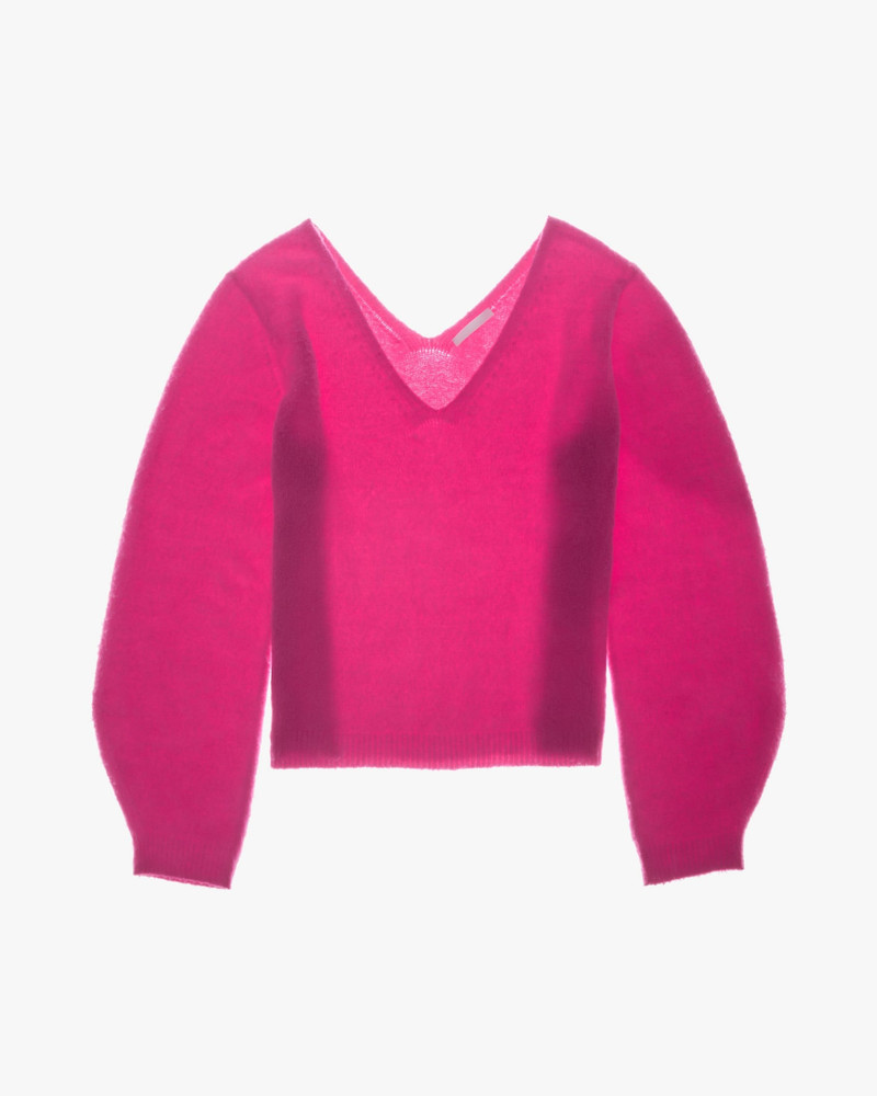 BRUSHED DOUBLE V-NECK SWEATER 1