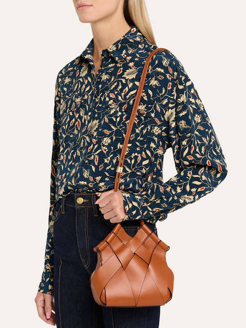 ULLA JOHNSON Charlotte Woven Leather Crossbody Bag outlook