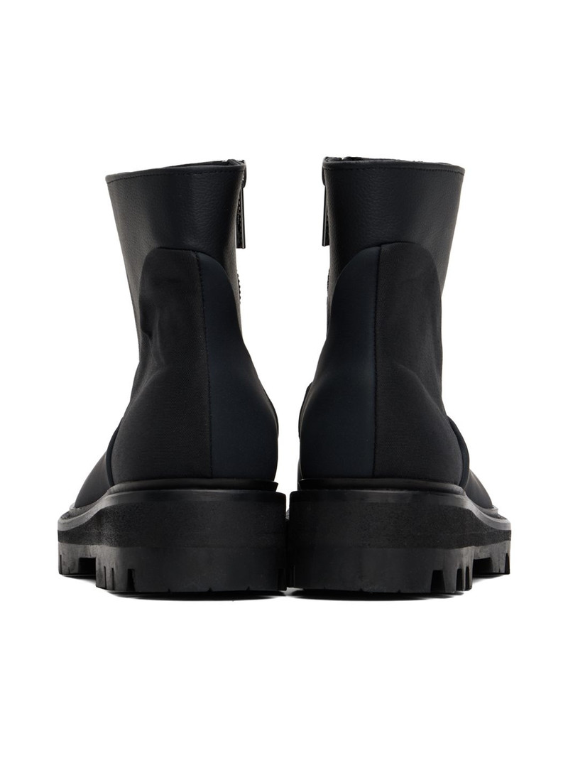 Black Aras Patchwork Boots 2